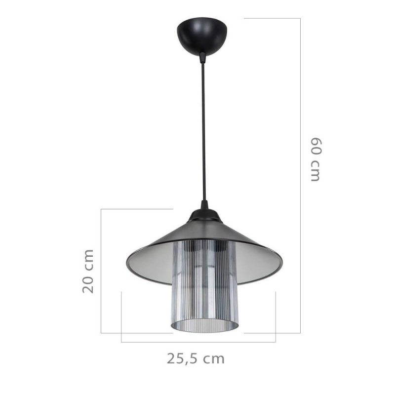 Lampada da soffitto Inka ASZ1463 con paralume in plastica fumé