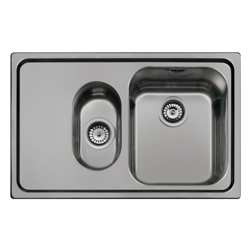 Lavello Smeg SP7915SN 79x50 cm 1+1/2 vasca con gocciolatoio sinistro acciaio inox nero