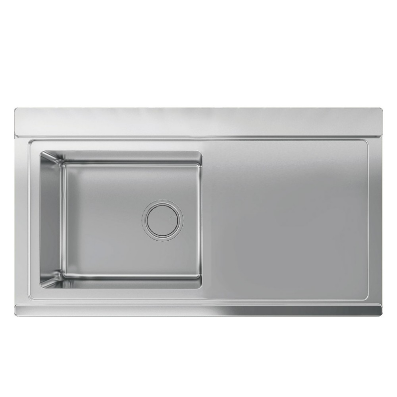 Lavello Smeg LRX901D una vasca con gocciolatoio destro 90x50 cm inox