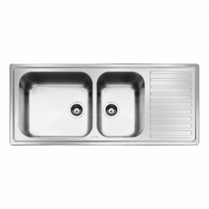 Lavello Smeg LG116D2 inox 2 vasche con gocciolatoio destro 116x50 cm