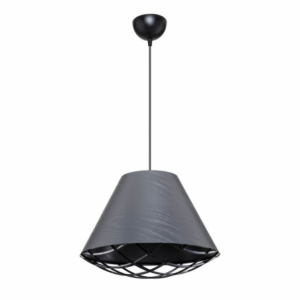 Lampada da soffitto Ayda ASZ1560 con paralume in tessuto antracite