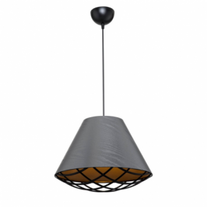 Zoom Lampada da soffitto Ayda ASZ1560 con paralume in tessuto antracite