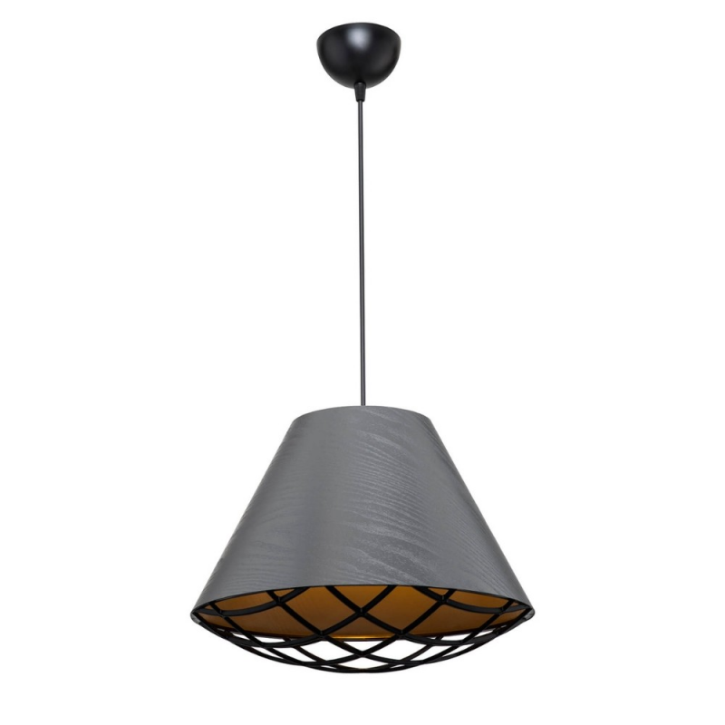 Lampada da soffitto Ayda ASZ1560 con paralume in tessuto antracite