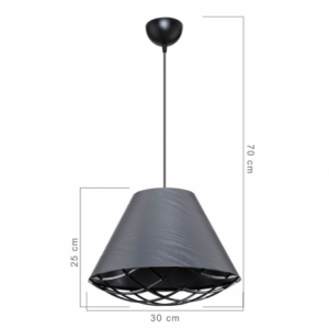 Lampada da soffitto Ayda ASZ1560 con paralume in tessuto antracite