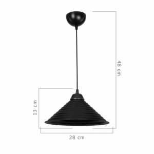 Lampada da soffitto Sava ASZ1617 con paralume in metallo nero