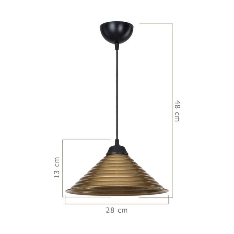 Lampada da soffitto Sava ASZ1619 con paralume in metallo bronzo