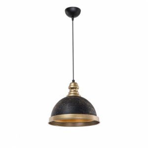 Lampada da soffitto Astek ASZ1637 con paralume in metallo nero