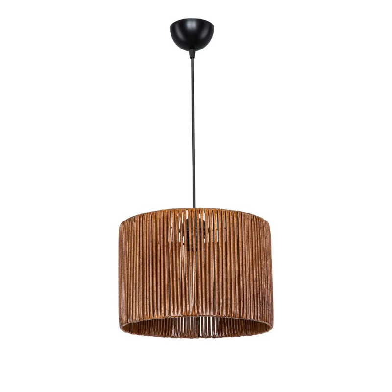 Lampada da soffitto Roya ASZ1700 in carta intrecciata rustica marrone