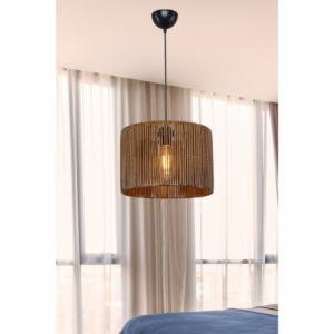 Lampada da soffitto Roya ASZ1700 in carta intrecciata rustica marrone