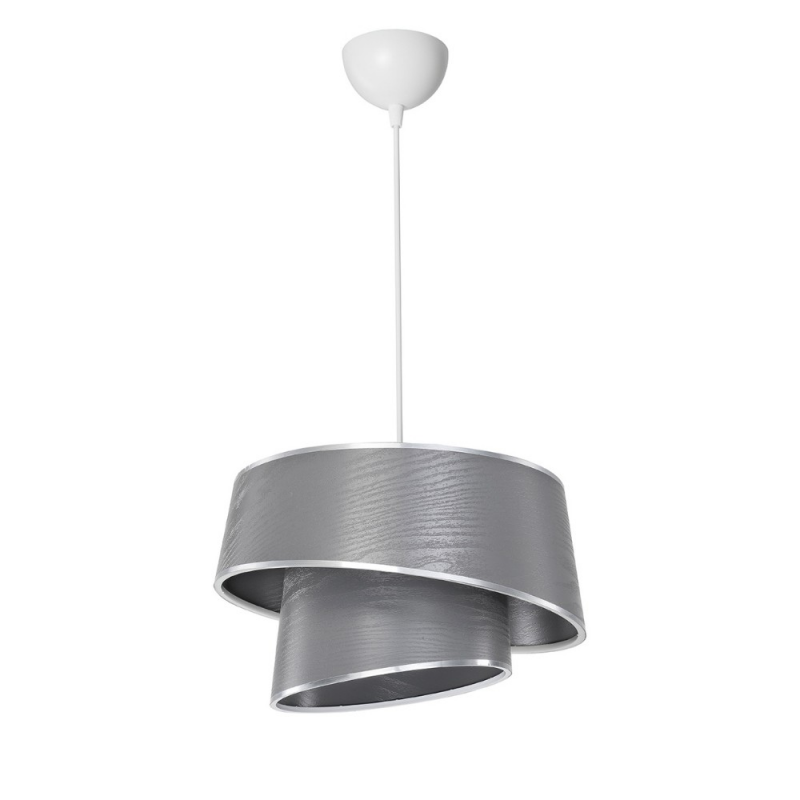 Lampada da soffitto Lima MDL5132 con paralume in tessuto grigio