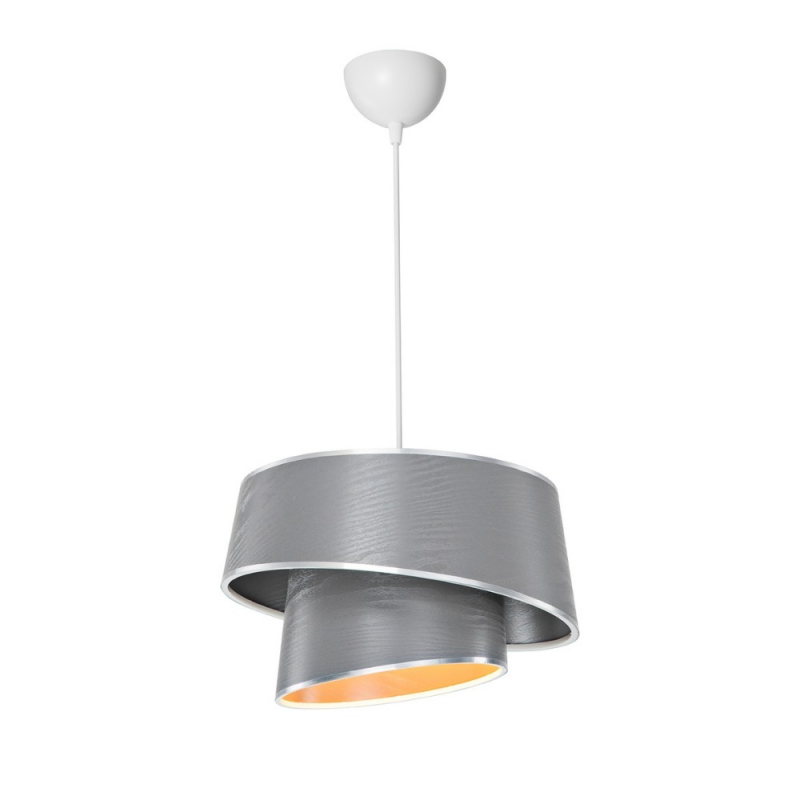 Lampada da soffitto Lima MDL5132 con paralume in tessuto grigio