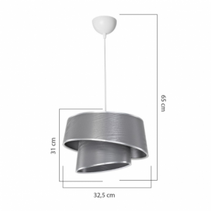 Lampada da soffitto Lima MDL5132 con paralume in tessuto grigio