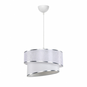 Lampada da soffitto Turna ASZ1714 con paralume in tessuto bianco