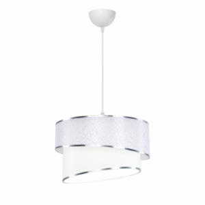 Zoom Lampada da soffitto Turna ASZ1714 con paralume in tessuto bianco