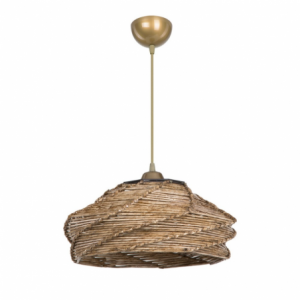 Lampada da soffitto Risa MDL4940 con paralume in carta intrecciata rustica