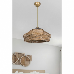 Lampada da soffitto Risa MDL4940 con paralume in carta intrecciata rustica