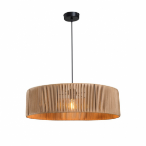 Zoom Lampada da soffitto Roya ASZ1747 in carta intrecciata rustica effetto bamboo