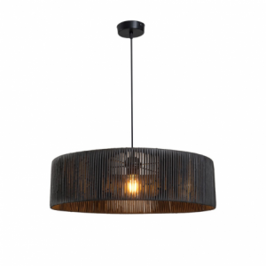 Zoom Lampada da soffitto Roya ASZ1749 in carta intrecciata rustica colore nero