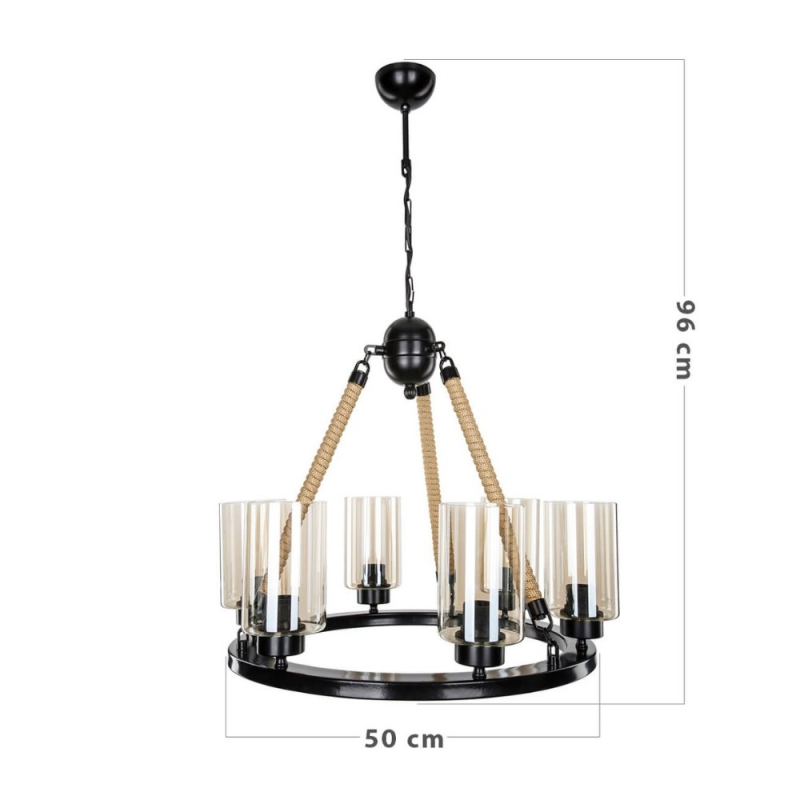 Lampada da soffitto Lotus ASZ0686 con 6 portalampade