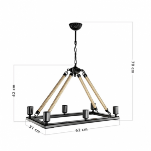 Lampada da soffitto Bohem ASZ0866 con 6 portalampade