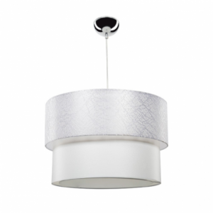 Lampada da soffitto Polo MDL2857 con paralume in tessuto bianco