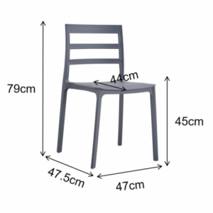 Set di 4 Sedie Galena in polipropilene 47X47,5XH79 cm colore bianco