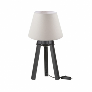 Lampada da tavolo PIKONE2632 con paralume bianco e base nera