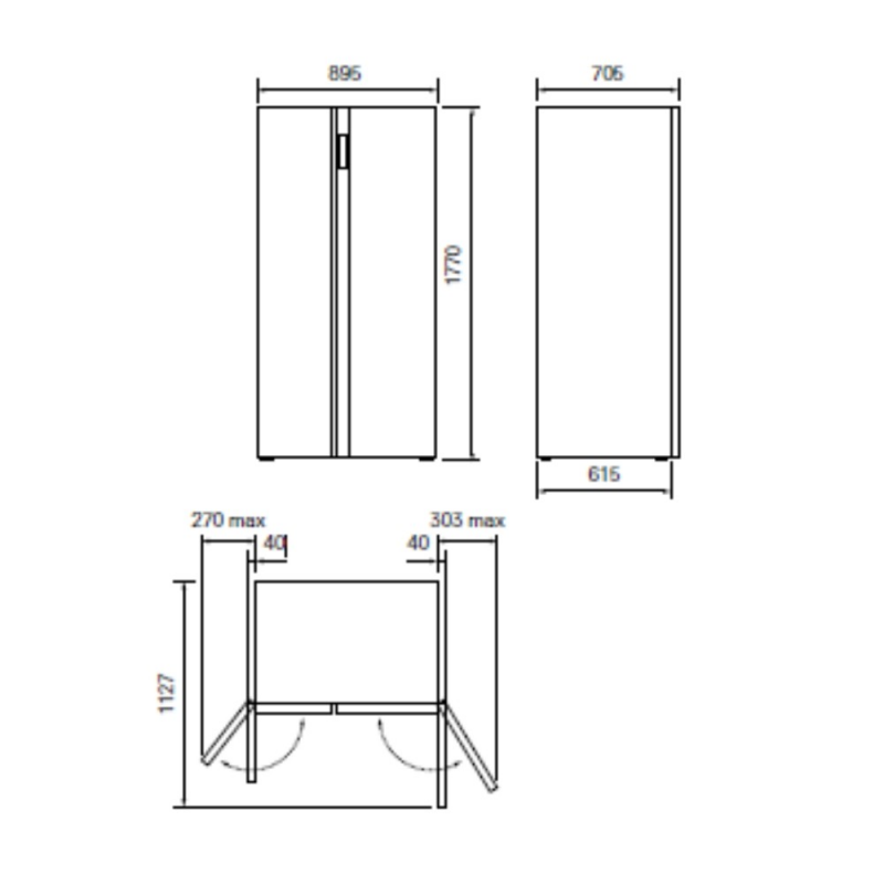 Frigorifero side by side MKRF510SBSNFEHEXS 510 LT. no frost acciaio inox Master Kitchen