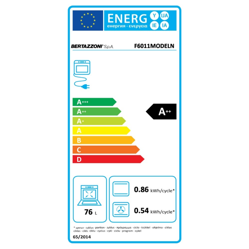 Forno elettrico Bertazzoni La Germania F6011MODELN 60 cm. multifunzione carbonio