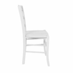 Set di 2 Sedie Decoro colore bianco ghiaccio seduta massello