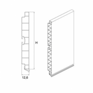 Zoccolo per cucina in PVC barra 4 mtl H15 colore marmo di carrara