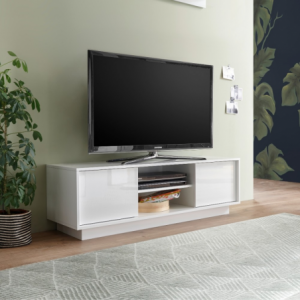 Base tv Ice colore bianco lucido