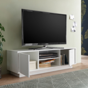 Base tv Ice colore bianco lucido