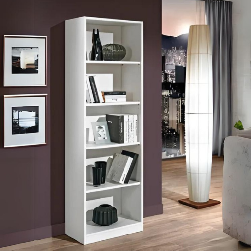 Libreria Indiana 5 ripiani colore bianco larice