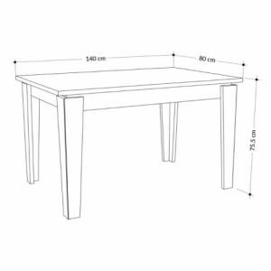 Tavolo allungabile Tolmen bianco 140x80 allungabile a 190 cm