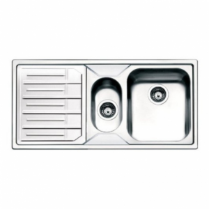 Lavello Smeg LPE102S 1+1/2 vasca con gocciolatoio sinistro 100x50 cm inox