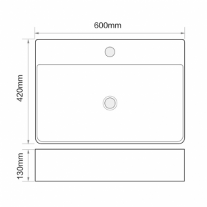 Zoom Lavabo da appoggio 9555 in ceramica 60x42x13 cm nero opaco