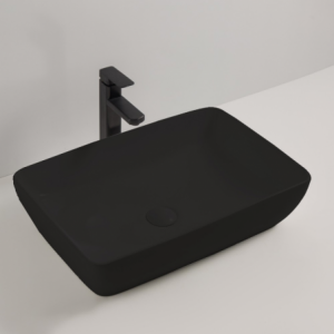 Lavabo da appoggio 9440B in ceramica 59x40x14.5 cm nero opaco