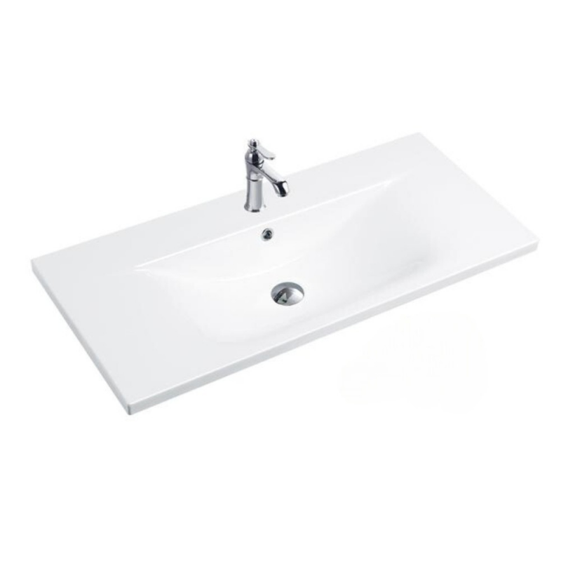 Lavabo consolle da appoggio PLAT840-100 101x46.5x18 cm bianco