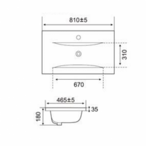 Zoom Lavabo consolle da appoggio PLAT840-80 81x46.5x18 cm bianco