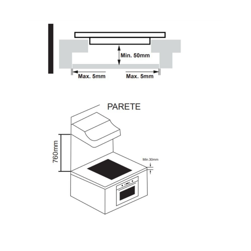 Piano cottura induzione da incasso 4 zone Master Kitchen MKHI604BK