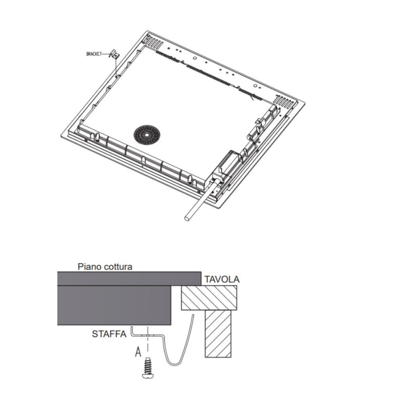 Piano cottura induzione da incasso 4 zone Master Kitchen MKHI604BK