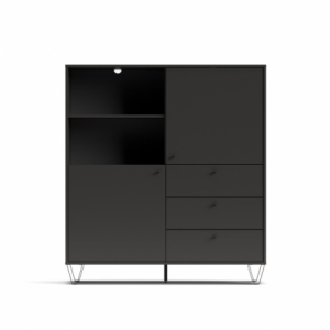 Zoom Credenza Aldo 6 con 2 ante e 3 cassetti colore antracite