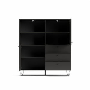 Credenza Aldo 6 con 2 ante e 3 cassetti colore antracite