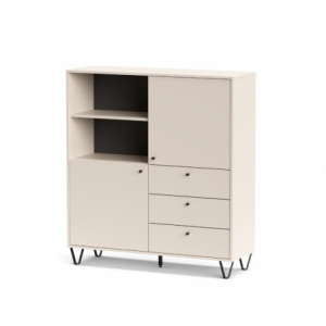 Credenza Aldo 6 con 2 ante e 3 cassetti colore cashmere