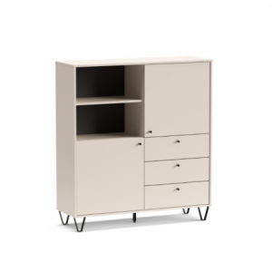 Credenza Aldo 6 con 2 ante e 3 cassetti colore cashmere