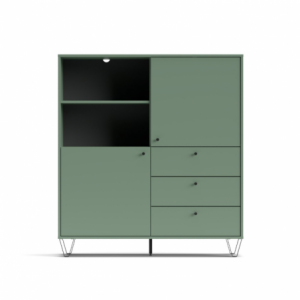 Zoom Credenza Aldo 6 con 2 ante e 3 cassetti colore verde