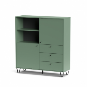 Credenza Aldo 6 con 2 ante e 3 cassetti colore verde