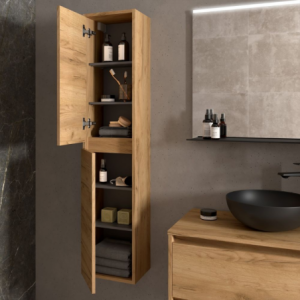 Colonna pensile bagno Jorge 2 ante rovere africa 30x24x140