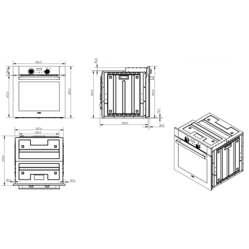 Giove forno incasso elettrico multifunzione inox timer meccanico